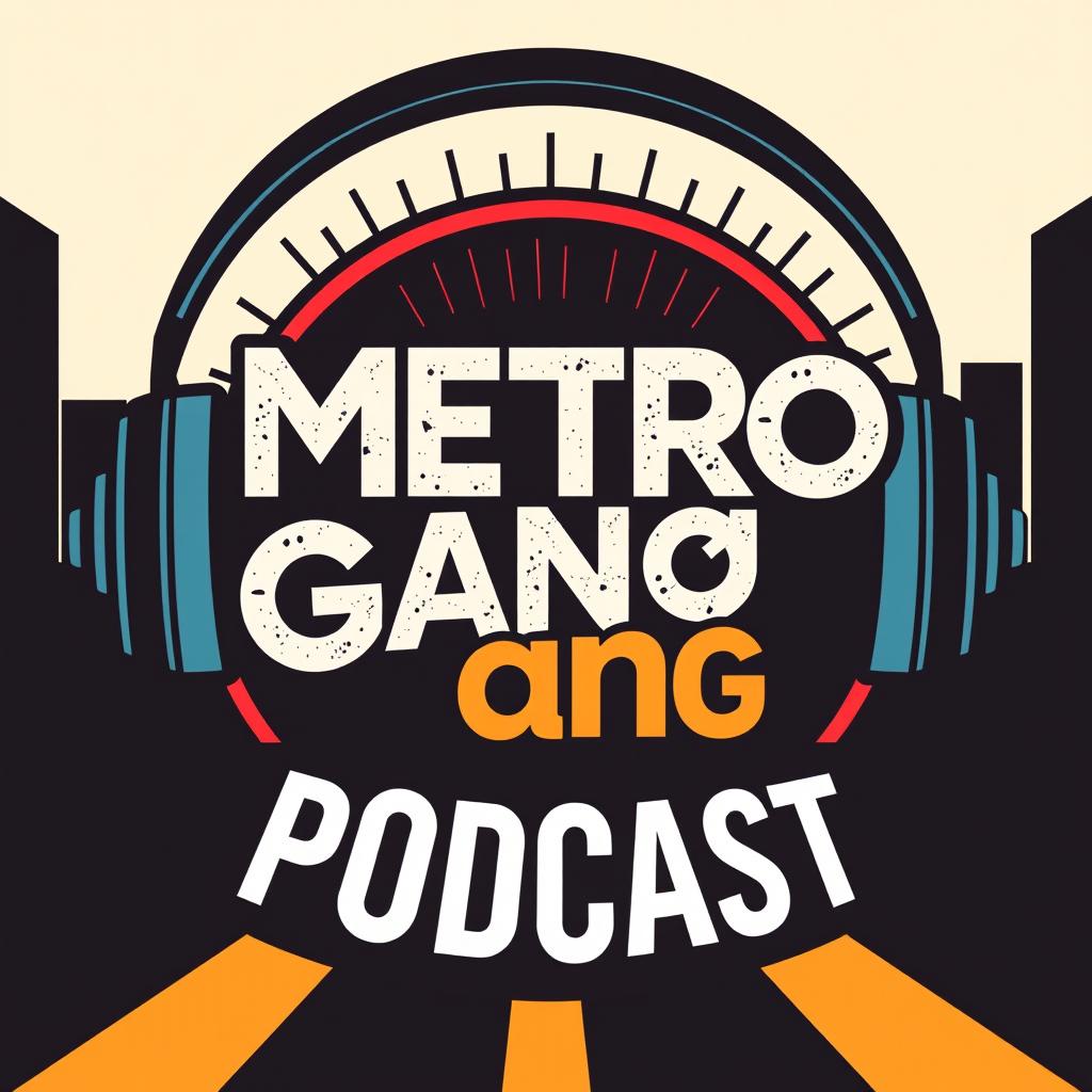 A stylish and creative poster for the 'Metro Gang Podcast'