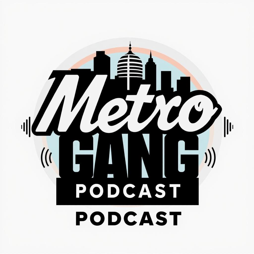 A stylish and creative poster for the 'Metro Gang Podcast'