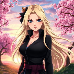 A highly detailed and artistic depiction of Tsunade, a strong and confident female character from the anime series Naruto