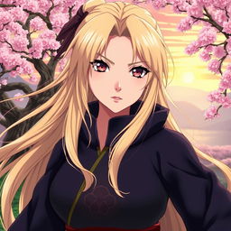 A highly detailed and artistic depiction of Tsunade, a strong and confident female character from the anime series Naruto