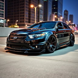 A visually striking 2013 Ford Taurus SHO featuring an aggressive bodykit