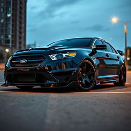 A visually striking 2013 Ford Taurus SHO featuring an aggressive bodykit