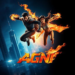 A cinematic sci-fi futuristic action film poster titled 'Agni'