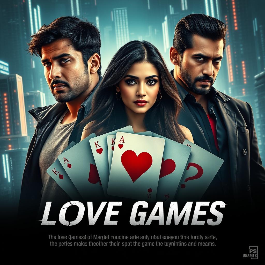 A cinematic action crime sci-fi thriller film poster titled 'Love Games'