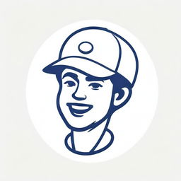 Logo of a rissole snack business with a cheerful boy wearing a white baseball cap, holding a half-eaten tempting rissole, his face reflecting the joy of the taste. The business name, written in an accessible and friendly font, is strategically placed around him.