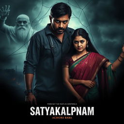 A cinematic action crime sci-fi thriller film poster titled 'Satyakalpnam'