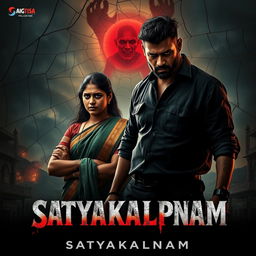 A cinematic action crime sci-fi thriller film poster titled 'Satyakalpnam'