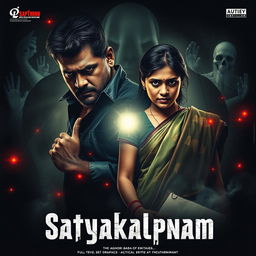 A cinematic action crime sci-fi thriller film poster titled 'Satyakalpnam'