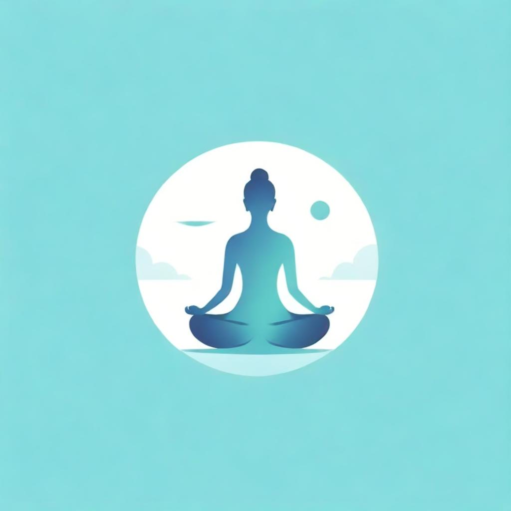 Logo for a meditation teaching channel, featuring calm, soothing colors, a minimalist design with elements such as a lotus flower or a meditating figure, and soft, flowing typography for the channel name.