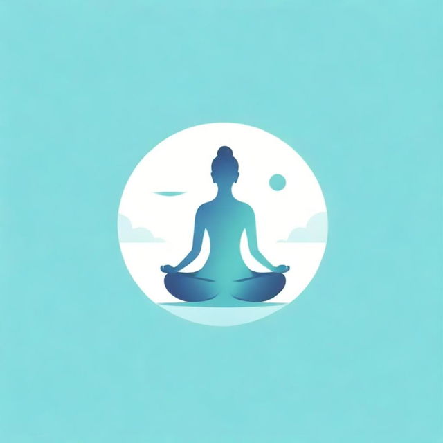 Logo for a meditation teaching channel, featuring calm, soothing colors, a minimalist design with elements such as a lotus flower or a meditating figure, and soft, flowing typography for the channel name.