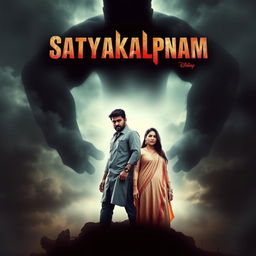 A cinematic action crime sci-fi thriller film poster titled 'Satyakalpnam'