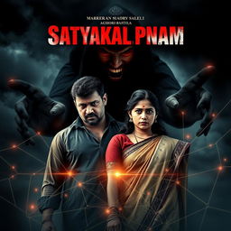 A gripping cinematic action crime sci-fi thriller film poster titled 'Satyakalpnam'