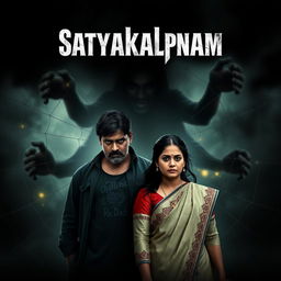 A gripping cinematic action crime sci-fi thriller film poster titled 'Satyakalpnam'