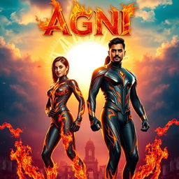 An epic cinematic sci-fi action film poster titled 'Agni'