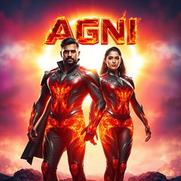 A striking cinematic sci-fi action film poster titled 'Agni'