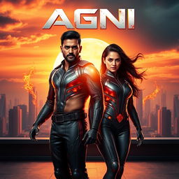 An exhilarating cinematic sci-fi action film poster titled 'Agni'