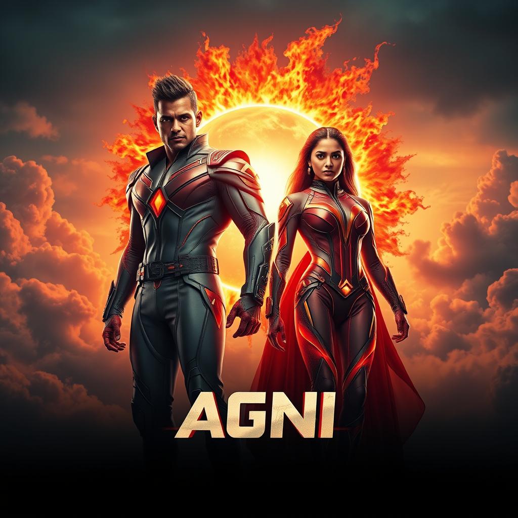 A cinematic sci-fi action film poster titled 'AGNI'