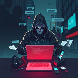 A captivating illustration that combines the themes of social engineering and hacking