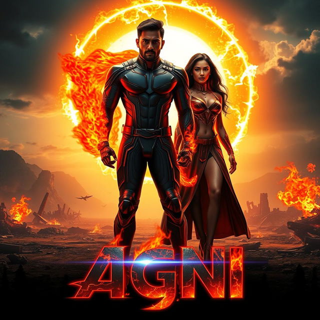 A cinematic sci-fi action film poster titled 'AGNI'