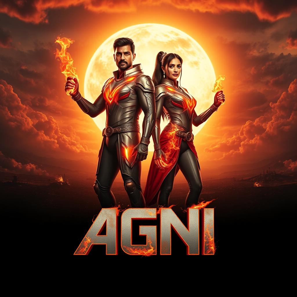 A cinematic sci-fi action film poster titled 'AGNI'