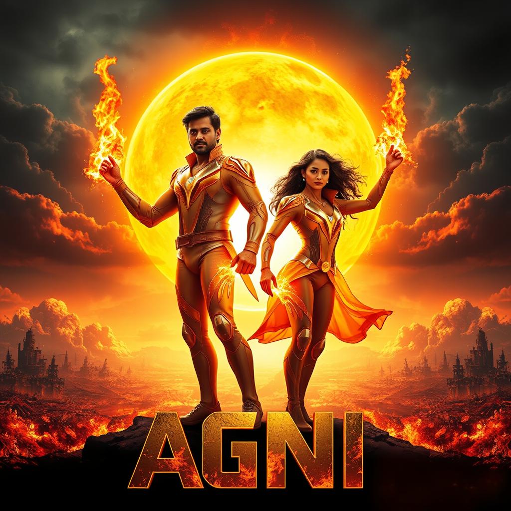 A cinematic sci-fi action film poster titled 'AGNI'