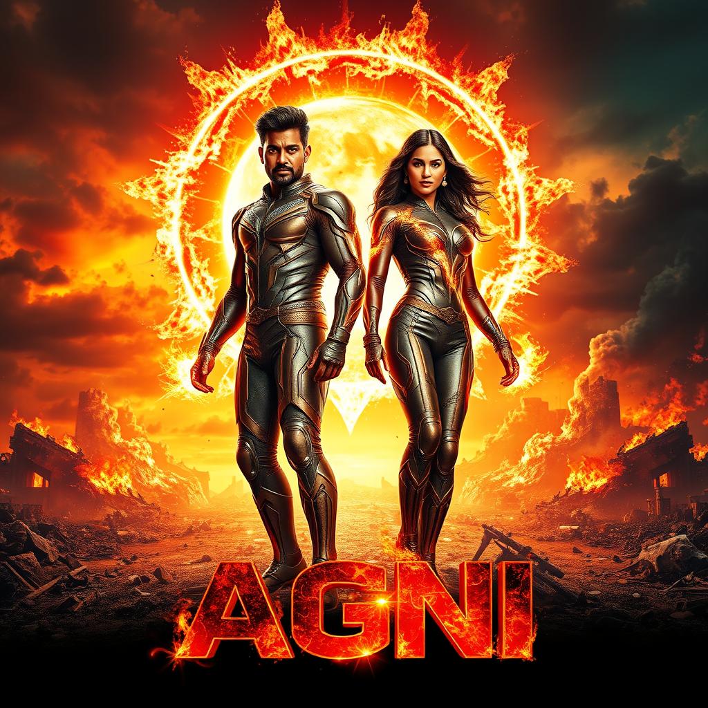 A cinematic sci-fi action film poster titled 'AGNI'