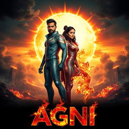 A cinematic sci-fi action film poster titled 'AGNI'