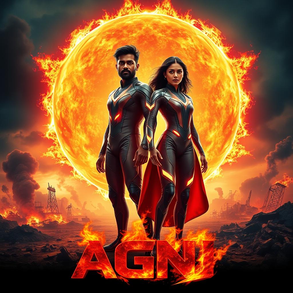 A cinematic sci-fi action film poster titled 'AGNI'