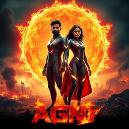 A cinematic sci-fi action film poster titled 'AGNI'