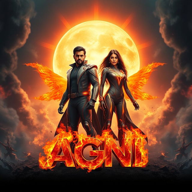 A cinematic sci-fi action film poster titled 'AGNI'