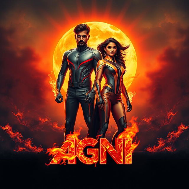 A cinematic sci-fi action film poster titled 'AGNI'