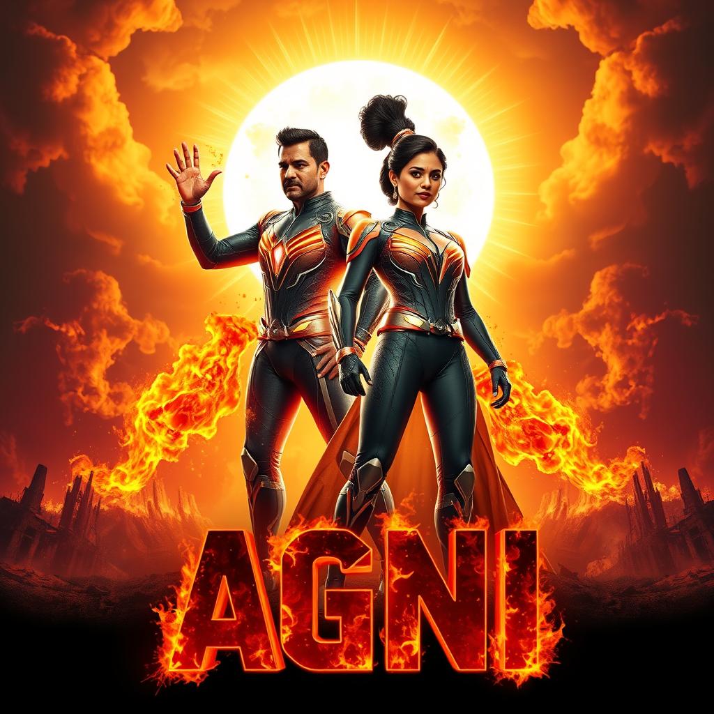 A cinematic sci-fi action film poster titled 'AGNI'