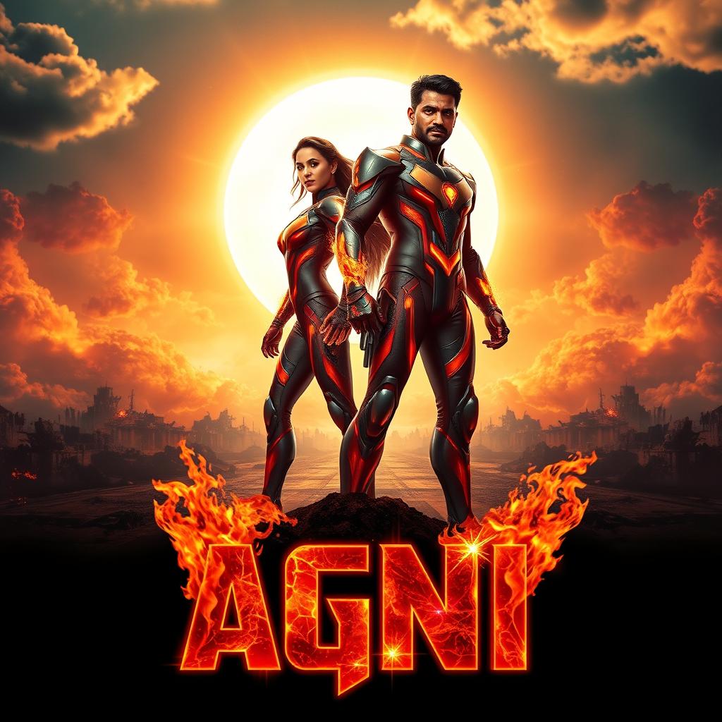 A cinematic sci-fi action film poster titled 'AGNI'