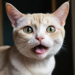 Generate a creature that has a human-like form but with cat's eyes, its most distinctive feature being a long, thin filament-like tongue.