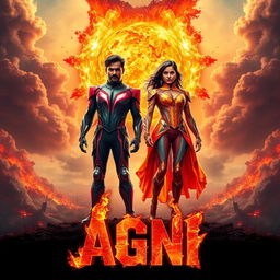 A cinematic sci-fi action film poster titled 'AGNI'