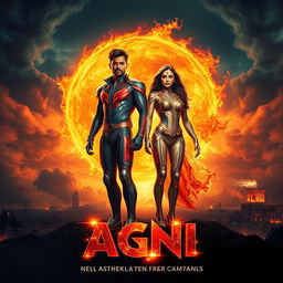 A cinematic sci-fi action film poster titled 'AGNI'