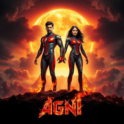 A cinematic sci-fi action film poster titled 'AGNI'