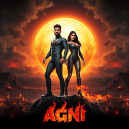 A cinematic sci-fi action film poster titled 'AGNI'