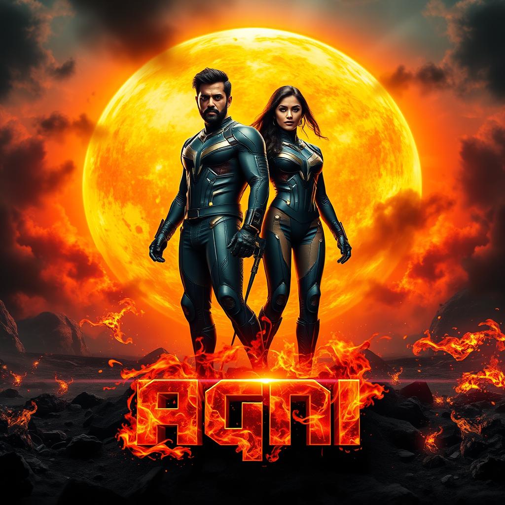 A cinematic sci-fi action film poster titled 'AGNI'