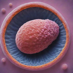 Depict the natural process of a single human cell evolving and growing into a mature human being, capturing stages of cellular differentiation and human growth.