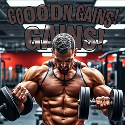 A muscular man lifting weights in a gym, showcasing his impressive physique