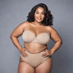 A radiant, beautiful woman embracing her full-figured body with confidence and grace.