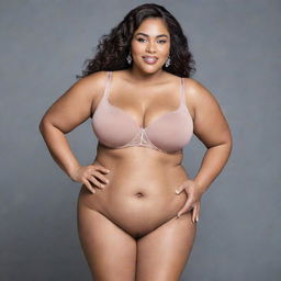 A radiant, beautiful woman embracing her full-figured body with confidence and grace.