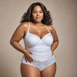 Enlarge image of the radiant, beautiful woman embracing her full-figured body with confidence and grace.