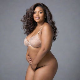 Enlarge image of the radiant, beautiful woman embracing her full-figured body with confidence and grace.