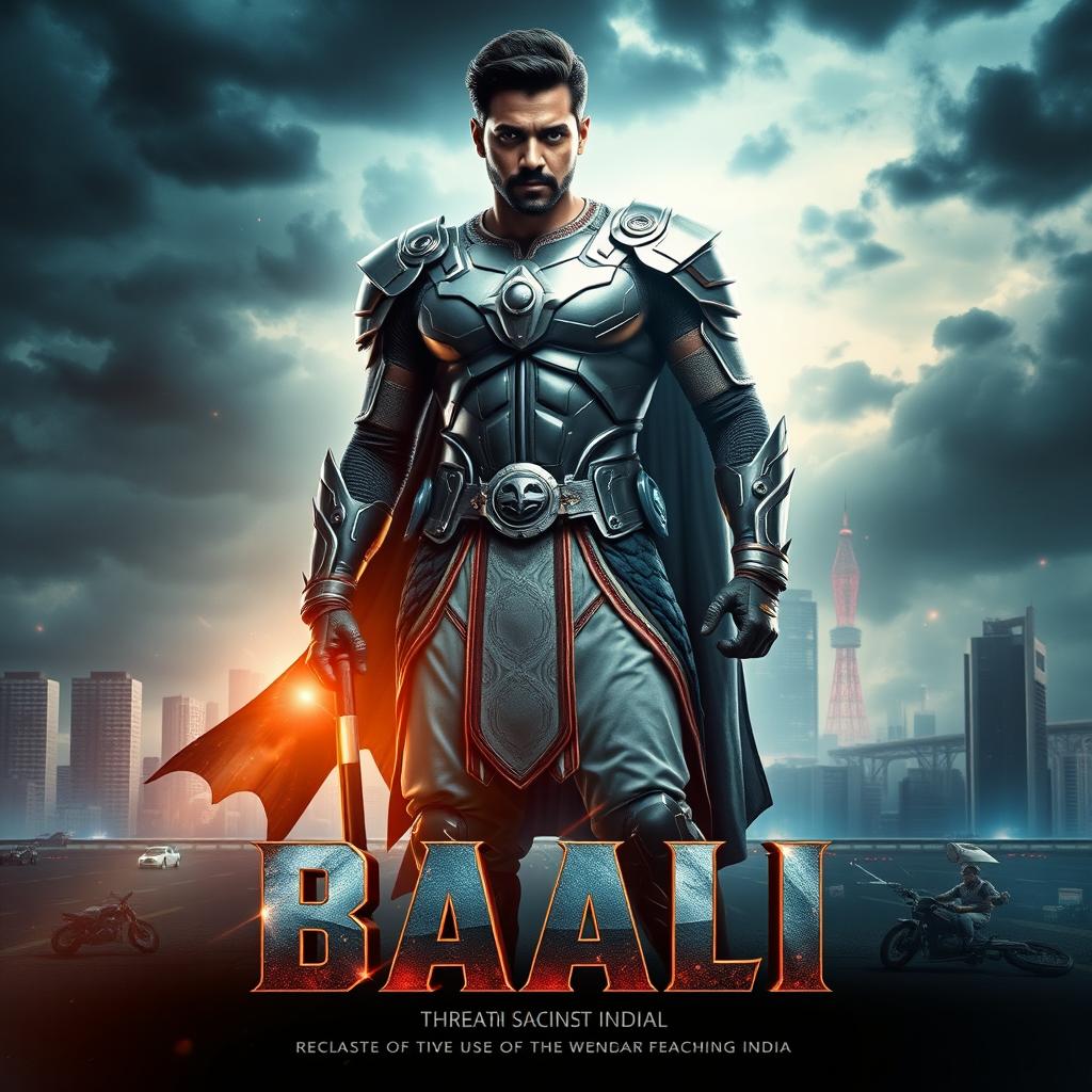 A cinematic sci-fi action film poster titled 'BAALI'