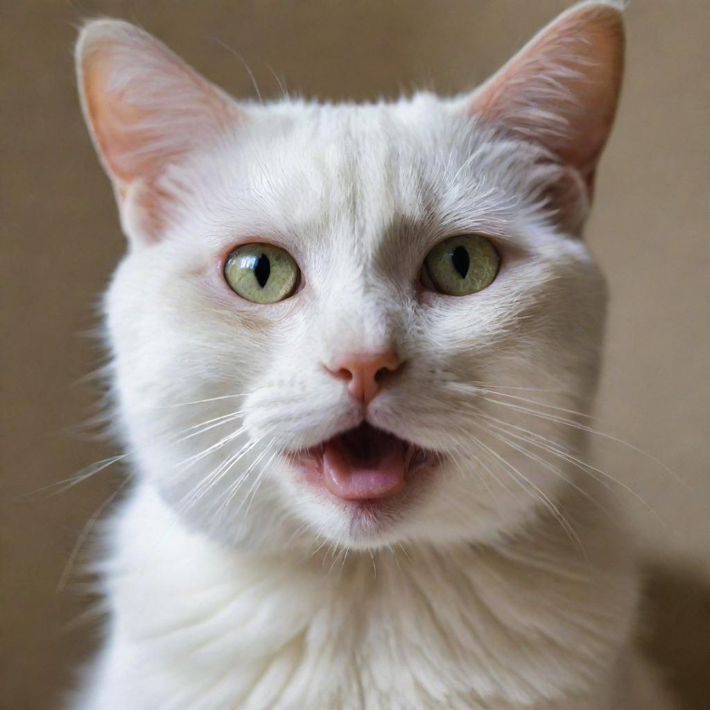 A human being with luminous cat’s eyes and a tongue that is a thin, delicate filament resembling a strand of hair.