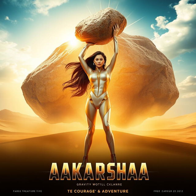 A cinematic sci-fi futuristic film poster titled 'AAKARSHAA'