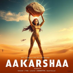 A cinematic sci-fi futuristic film poster titled 'AAKARSHAA'