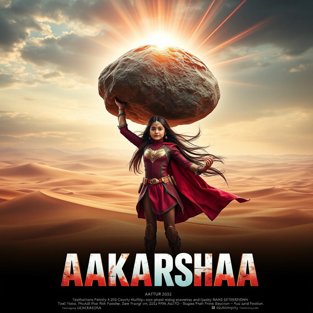 A cinematic sci-fi futuristic film poster titled 'AAKARSHAA'